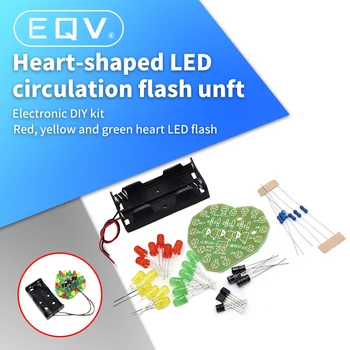 Raudona Geltona Žalia širdies formos LED cirkuliuojančių lempos dalys elektroninės gamybos žibintuvėlis 