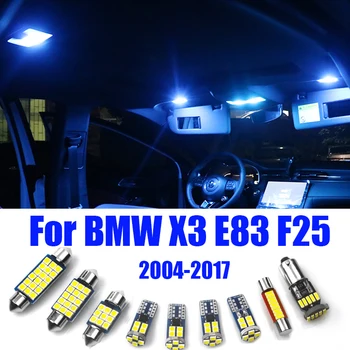 BMW X3 E83 F25 2004-2017 Klaidų 12v Automobilio LED Lemputes Rinkinio Interjero Dome Skaitymo Lempos Kosmetinis Veidrodėlis bagažo skyriaus Apšvietimas Priedai