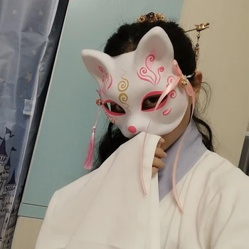 Rankomis Dažyti Sakura Katės Kaukė Japonijos Katė Natsume Knyga Draugų Fox Pusę Veido Kaukė Juokinga Halloween Cosplay Kaukė Šalių Rekvizitai